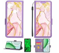 Aroepurt Case Compatible for Orbic Fun RC609LSM Phone Case Flip Cover [with Tempered Glass Screen Protector][RFID Blocking][Gold Glitter+Luminous] LPT-FDL