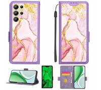 Aroepurt Case Compatible for Oukitel C1 Pro Phone Case Flip Cover [with Tempered Glass Screen Protector][RFID Blocking][Gold Glitter+Luminous] LPT-FDL