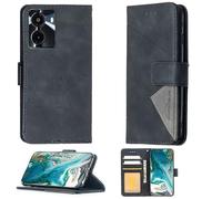 Aroepurt Case Compatible for Philips S6133S Phone Case Cover [with Tempered Glass Screen Protector] Flip Stand Cover PU Leather Wallet Case Black
