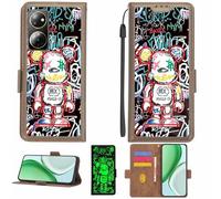 Aroepurt Case Compatible for Philips S6206 Phone Case Flip Cover [with Tempered Glass Screen Protector][RFID Blocking][Luminous Effect] LPT-MXX