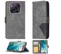 Aroepurt Case Compatible for Philips S7105 Phone Case Cover [with Tempered Glass Screen Protector] Flip Stand Cover PU Leather Wallet Case Grey