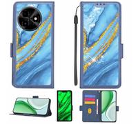 Aroepurt Case Compatible for Philips S7710 Phone Case Flip Cover [with Tempered Glass Screen Protector][RFID Blocking][Gold Glitter+Luminous] LPT-LDL