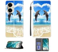 Aroepurt Case Compatible for Pinwheel Genesis 3 Phone Case Cover [with 1* Tempered Glass Screen Protector] PU Leather Kickstand Magnetic Wallet Case CPT19