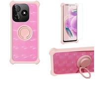 Aroepurt Case Compatible for Pinwheel Genesis 4 Phone Case Cover [with 1* Tempered Glass Screen Protector] PC + Silicone [360 Metal Ring, Magnetic Car Mount] TZZH-FEN