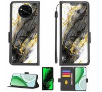 Aroepurt Case Compatible for Poco X3 Pro Phone Case Flip Cover [with Tempered Glass Screen Protector][RFID Blocking][Gold Glitter+Luminous] LPT-HDL