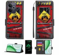 Aroepurt Case Compatible for Realme 14T 5G Phone Case Flip Cover [with Tempered Glass Screen Protector][RFID Blocking][Luminous Effect] LPT-JGP