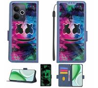 Aroepurt Case Compatible for Realme 14T 5G Phone Case Flip Cover [with Tempered Glass Screen Protector][RFID Blocking][Luminous Effect] LPT-BQ