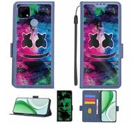 Aroepurt Case Compatible for Realme C25 Phone Case Flip Cover [with Tempered Glass Screen Protector][RFID Blocking][Luminous Effect] LPT-BQ