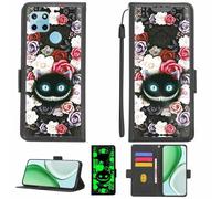 Aroepurt Case Compatible for Realme C25Y Phone Case Flip Cover [with Tempered Glass Screen Protector][RFID Blocking][Luminous Effect] LPT-LZM