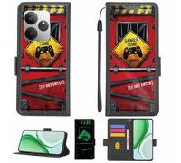 Aroepurt Case Compatible for realme GT 6 GT6 Phone Case Flip Cover [with Tempered Glass Screen Protector][RFID Blocking][Luminous Effect] LPT-JGP