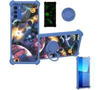 Aroepurt Case Compatible for Reeder S19 Max Pro S Phone Case Cover [with Tempered Glass Screen Protector][Hard PC + Soft Silicone][Ring Support] [Luminous Effect] YGL-XQ