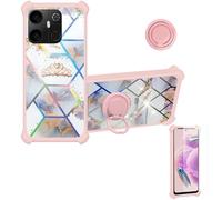 Aroepurt Case Compatible for Saga 2 Solana Mobile Seeker Phone Case Cover [with Tempered Glass Screen Protector][Hard PC + Soft Silicone][Ring Support] [Colorful Reflect Light] IMDF-HG