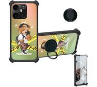 Aroepurt Case Compatible for Saga 2 Solana Mobile Seeker Phone Case Cover [with Tempered Glass Screen Protector][Hard PC + Soft Silicone][Ring Support] [Golden Reflect Light] DJH-PZX