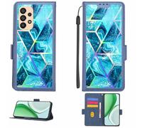 Aroepurt Case Compatible for Samsung Galaxy A52s 5g 2021 Sm-A528b Phone Case Flip Cover [with Tempered Glass Screen Protector][RFID Blocking][Colorful Reflect Light] LPT-LS