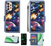 Aroepurt Case Compatible for Samsung Galaxy A52s 5g 2021 Sm-A528b Phone Case Flip Cover [with Tempered Glass Screen Protector][RFID Blocking][Luminous Effect] LPT-XQ