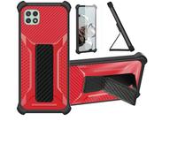 Aroepurt Case Compatible for Samsung Galaxy Buddy Phone Case Cover [with Tempered Glass Screen Protector] Hybrid Case [Folding Support Magnetic] [Frosted anti-fingerprint] Red