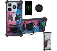 Aroepurt Case Compatible for Sego Mate 10 Phone Case Cover [with 1* Tempered Glass Screen Protector][Hard PC + Soft Silicone][Ring Support] [Luminous Effect] YGH-BQ