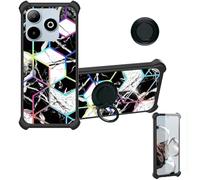 Aroepurt Case Compatible for Sego Mate 10 Phone Case Cover [with 1* Tempered Glass Screen Protector][Hard PC + Soft Silicone][Ring Support] [Colorful Reflect Light] IMDH-HS