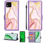 Aroepurt Case Compatible for SENWA 3G S40 STAR NEGRO KIT Phone Case Flip Cover [with Tempered Glass Screen Protector][RFID Blocking][Gold Glitter+Luminous] LPT-FDL