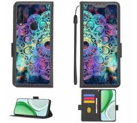 Aroepurt Case Compatible for SFR altice S43 Phone Case Flip Cover [with Tempered Glass Screen Protector][RFID Blocking][Colorful Reflect Light] LPT-HTT