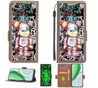 Aroepurt Case Compatible for Sky Device Platinum 5 series E5 F5 G5 Phone Case Flip Cover [with Tempered Glass Screen Protector][RFID Blocking][Luminous Effect] LPT-MXX