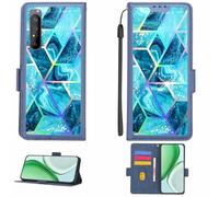 Aroepurt Case Compatible for SONY Xperia 1 II SO-51A SOG01 Phone Case Flip Cover [with Tempered Glass Screen Protector][RFID Blocking][Colorful Reflect Light] LPT-LS