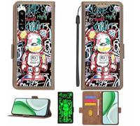 Aroepurt Case Compatible for Sony Xperia 5 Iv 5g A204so Sog09 So-54c Xq-Cq44 Phone Case Flip Cover [with Tempered Glass Screen Protector][RFID Blocking][Luminous Effect] LPT-MXX