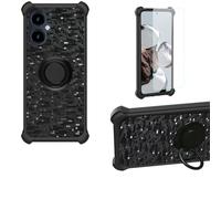 Aroepurt Case Compatible for SPC ZEUS 2 Phone Case Cover [with 1* Tempered Glass Screen Protector] PC + Silicone [360 Metal Ring, Magnetic Car Mount] TZZH-HEI