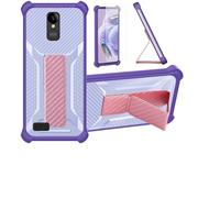 Aroepurt Case Compatible for SPC Zeus 4G Pro Phone Case Cover [with Tempered Glass Screen Protector] Hybrid Case [Folding Support Magnetic] [Frosted anti-fingerprint] Purple