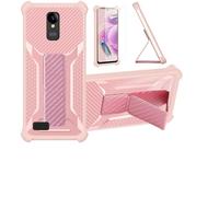 Aroepurt Case Compatible for SPC Zeus 4G Pro Phone Case Cover [with Tempered Glass Screen Protector] Hybrid Case [Folding Support Magnetic] [Frosted anti-fingerprint] Pink