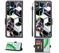 Aroepurt Case Compatible for T-Mobile REVVL 2 Phone Case Flip Cover [with Tempered Glass Screen Protector][RFID Blocking][Colorful Reflect Light] LPT-HS