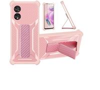 Aroepurt Case Compatible for TCL 40 NXTPAPER Phone Case Cover [with Tempered Glass Screen Protector] Hybrid Case [Folding Support Magnetic] [Frosted anti-fingerprint] Pink