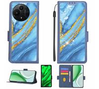 Aroepurt Case Compatible for Tcl 60 Se Nxtpaper 5G T521N T521D Phone Case Flip Cover [with Tempered Glass Screen Protector][RFID Blocking][Gold Glitter+Luminous] LPT-LDL