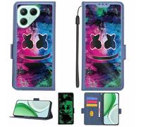 Aroepurt Case Compatible for Tecno Pova 7 5G Lj7 Phone Case Flip Cover [with Tempered Glass Screen Protector][RFID Blocking][Luminous Effect] LPT-BQ