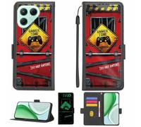 Aroepurt Case Compatible for Tecno Pova 7 Ultra 5G Lj9 Phone Case Flip Cover [with Tempered Glass Screen Protector][RFID Blocking][Luminous Effect] LPT-JGP