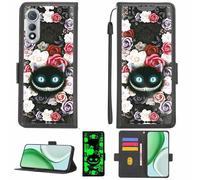 Aroepurt Case Compatible for Tecno Pova Curve 5G Lj8K Phone Case Flip Cover [with Tempered Glass Screen Protector][RFID Blocking][Luminous Effect] LPT-LZM