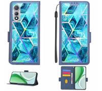 Aroepurt Case Compatible for Tecno Pova Curve 5G Lj8K Phone Case Flip Cover [with Tempered Glass Screen Protector][RFID Blocking][Colorful Reflect Light] LPT-LS