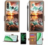 Aroepurt Case Compatible for Teracube Thrive Phone Case Flip Cover [with Tempered Glass Screen Protector][RFID Blocking][Luminous Effect] LPT-FJ