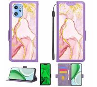 Aroepurt Case Compatible for UMIDIGI A13 Pro 5G Phone Case Flip Cover [with Tempered Glass Screen Protector][RFID Blocking][Gold Glitter+Luminous] LPT-FDL