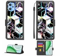 Aroepurt Case Compatible for UMIDIGI A13 Pro 5G Phone Case Flip Cover [with Tempered Glass Screen Protector][RFID Blocking][Colorful Reflect Light] LPT-HS