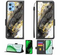 Aroepurt Case Compatible for UMIDIGI A13 Pro 5G Phone Case Flip Cover [with Tempered Glass Screen Protector][RFID Blocking][Gold Glitter+Luminous] LPT-HDL
