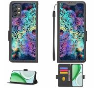 Aroepurt Case Compatible for Umidigi A13 Pro Max 5g Phone Case Flip Cover [with Tempered Glass Screen Protector][RFID Blocking][Colorful Reflect Light] LPT-HTT