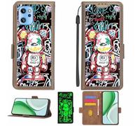 Aroepurt Case Compatible for Umidigi A13 Pro Phone Case Flip Cover [with Tempered Glass Screen Protector][RFID Blocking][Luminous Effect] LPT-MXX