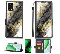 Aroepurt Case Compatible for Umidigi G3 Max Phone Case Flip Cover [with Tempered Glass Screen Protector][RFID Blocking][Gold Glitter+Luminous] LPT-HDL