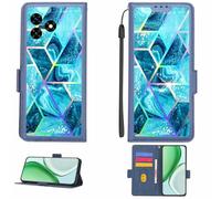 Aroepurt Case Compatible for Umidigi G5 Mecha Phone Case Flip Cover [with Tempered Glass Screen Protector][RFID Blocking][Colorful Reflect Light] LPT-LS