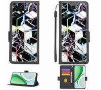 Aroepurt Case Compatible for UMIDIGI G5 MECHA = UMIDIGI A15 A15C Phone Case Flip Cover [with Tempered Glass Screen Protector][RFID Blocking][Colorful Reflect Light] LPT-HS