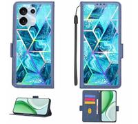 Aroepurt Case Compatible for Umidigi G9 5g Phone Case Flip Cover [with Tempered Glass Screen Protector][RFID Blocking][Colorful Reflect Light] LPT-LS