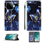 Aroepurt Case Compatible for Vivo iQOO Z9 Turbo Phone Case Cover [with Tempered Glass Screen Protector] PU Leather Kickstand Magnetic Wallet Case CPT16