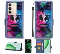 Aroepurt Case Compatible for Vivo S16 Phone Case Flip Cover [with Tempered Glass Screen Protector][RFID Blocking][Luminous Effect] LPT-BQ