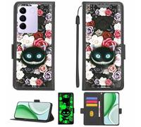 Aroepurt Case Compatible for Vivo S16e Phone Case Flip Cover [with Tempered Glass Screen Protector][RFID Blocking][Luminous Effect] LPT-LZM